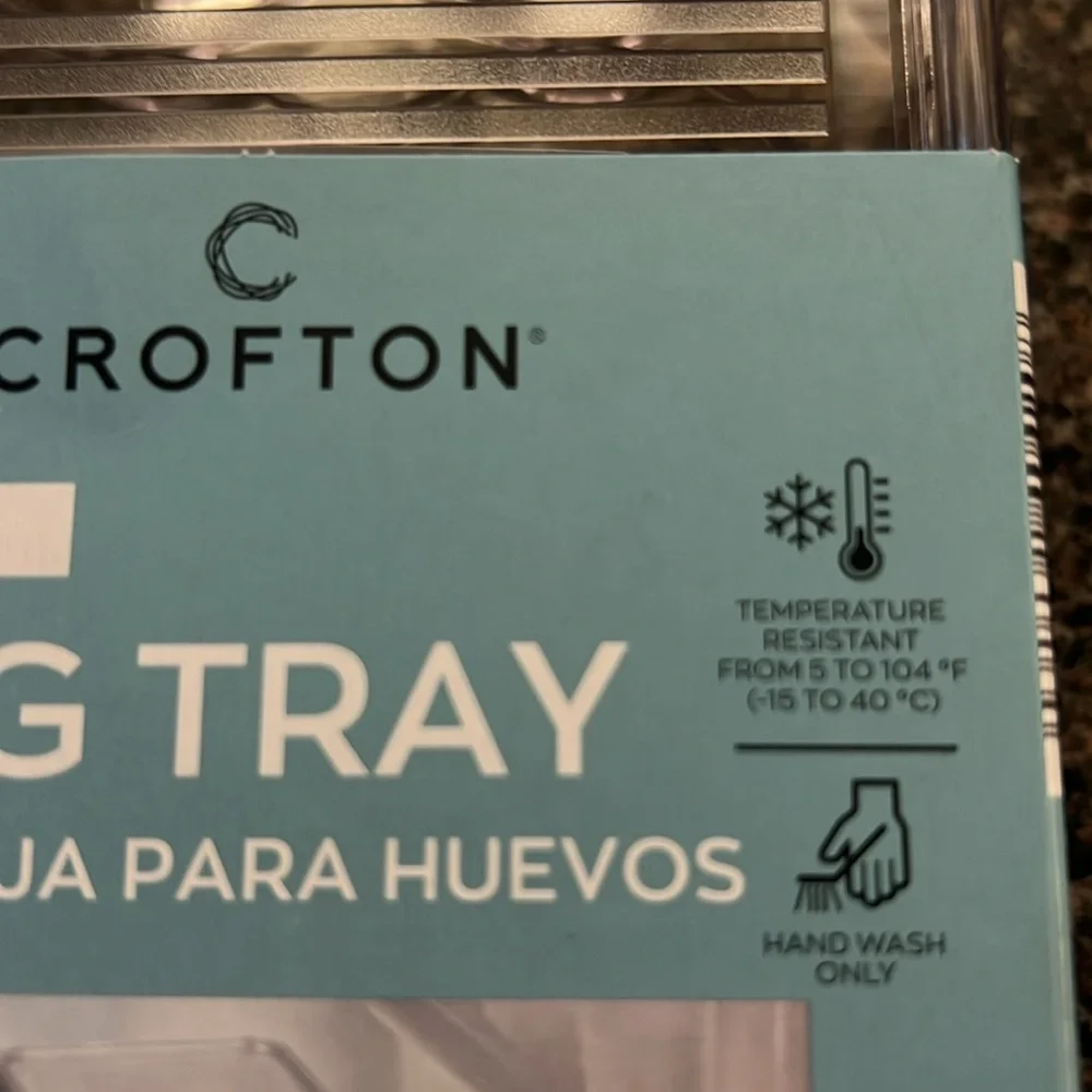 NEW IN PACKAGING Croton Transparent  Egg Tray 4.5 x 14.7 x 3.0 in hold 14 eggs